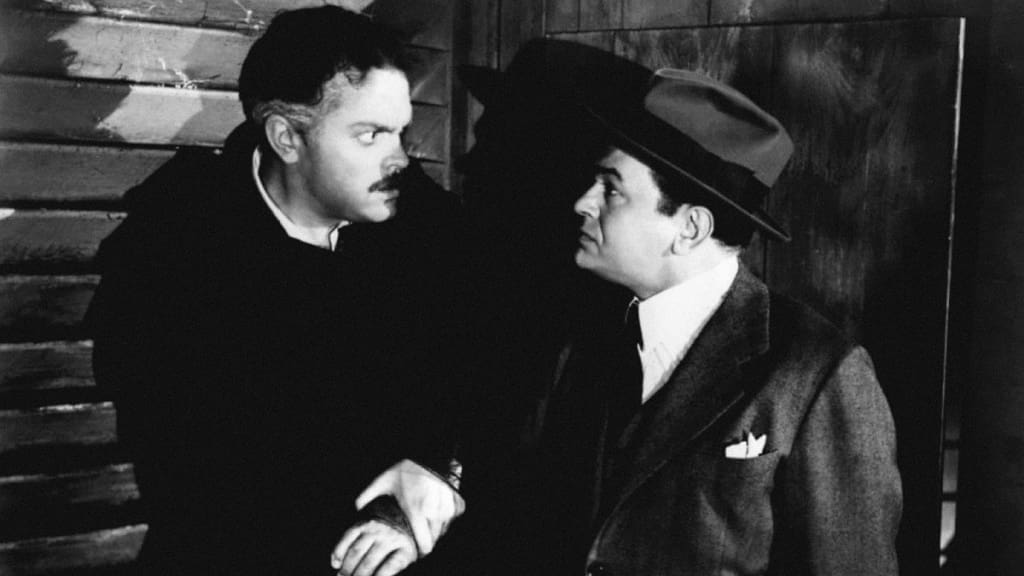 Orson Welles y Edward Robinson en The Stranger (1964).