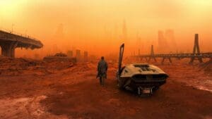 El protagonista de Blade Runner camina hacia el desierto