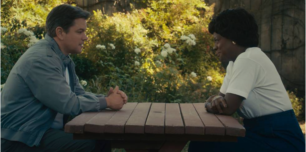 Matt Damon y Viola Davis en Air, la película. 