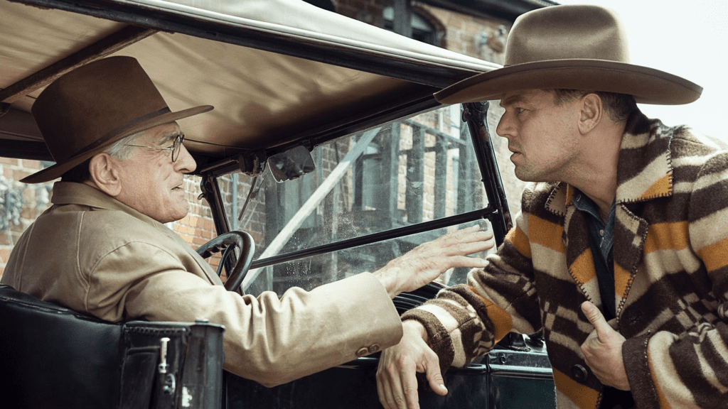 Robert De Niro y Leonardo DiCaprio en Killers of the Flower Moon.