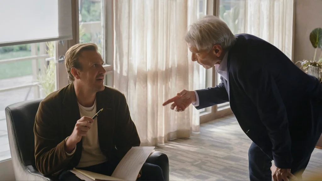 Crítica de la serie "Shrinking" - Los personajes de Harrison Ford y Jason Segel discuten