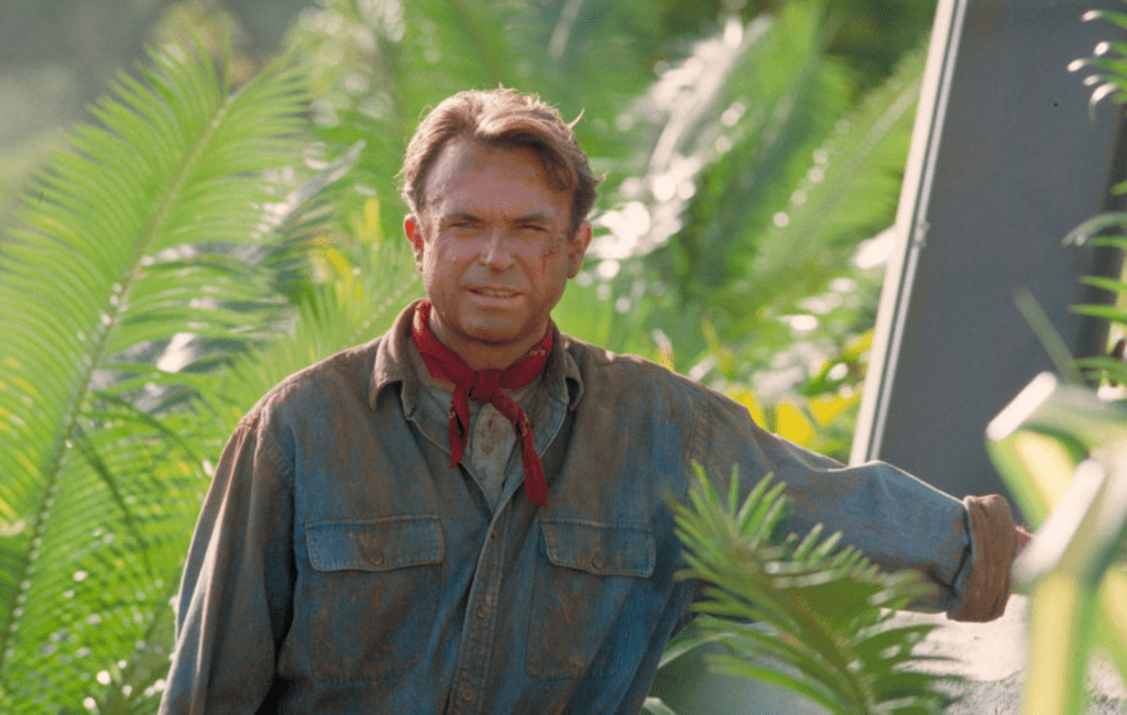 Sam Neill en Jurassic Park (1993).