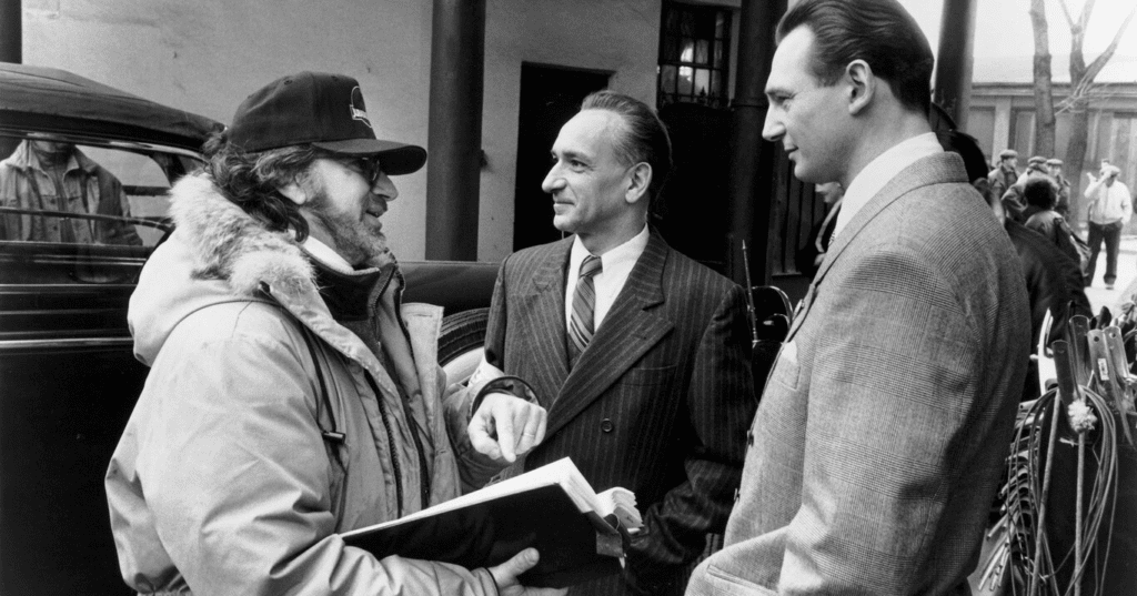 Steven Spielberg en el rodaje de La Lista de Schindler (1993).