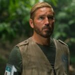 Jim Caviezel en el bosque grabando Sonido de libertad.