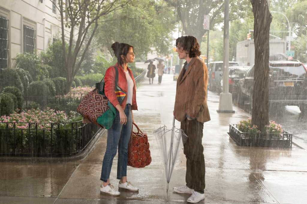Gomez y Chalamet en 'A Rainy Day in New York'