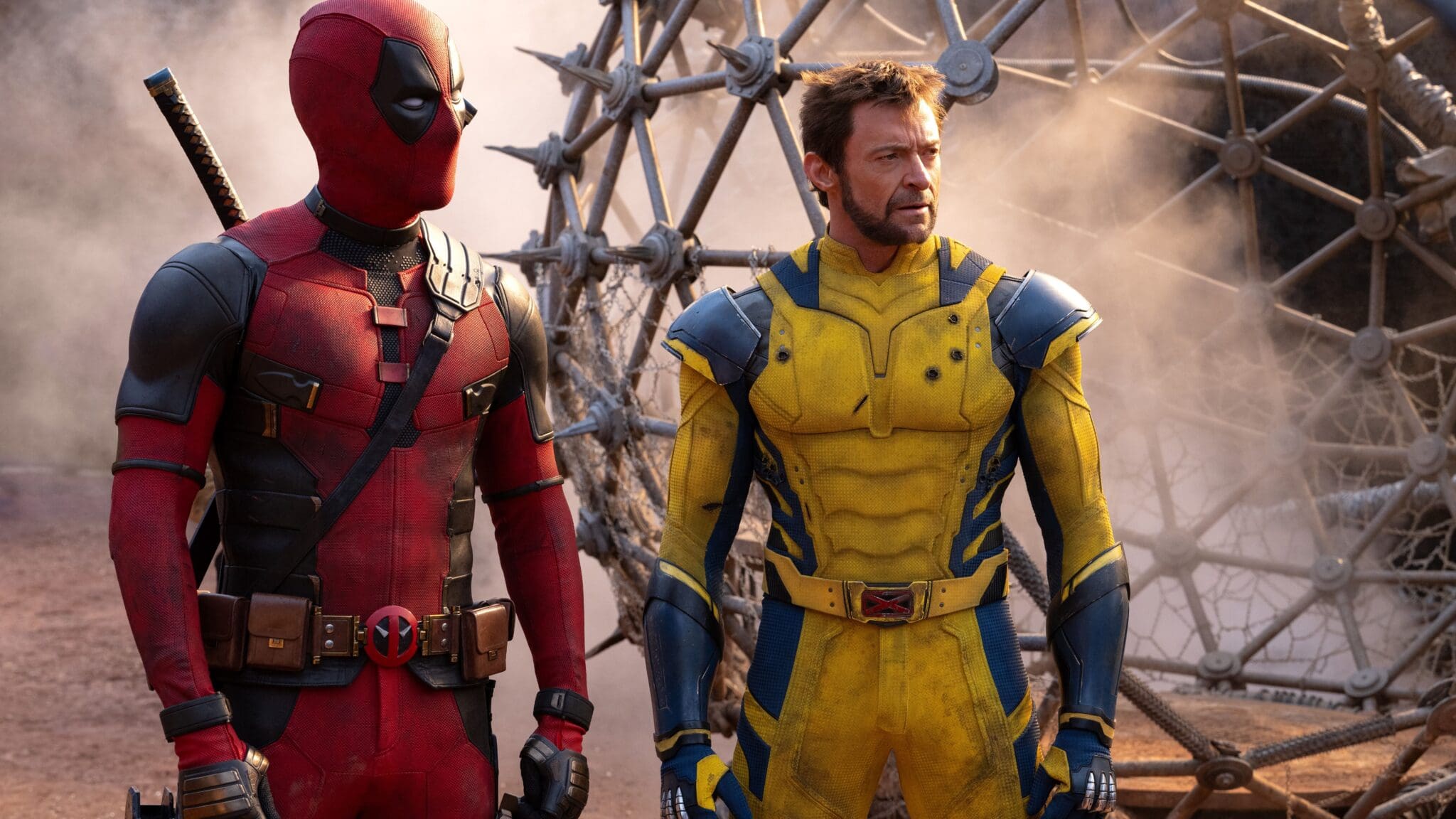 Ryan Reynolds interpretando a Deadpool/Wade Wilson y Hugh Jackman interpretando a Wolverine/Logan 