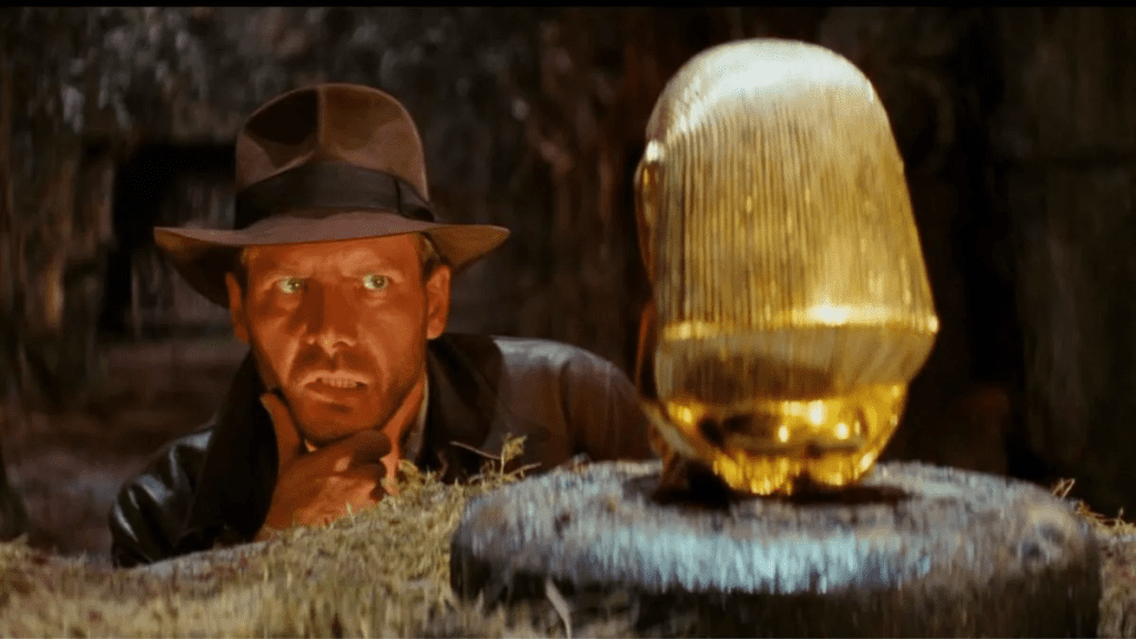 Indiana Jones: En Busca del Arca Perdida, escena con Harrison Ford