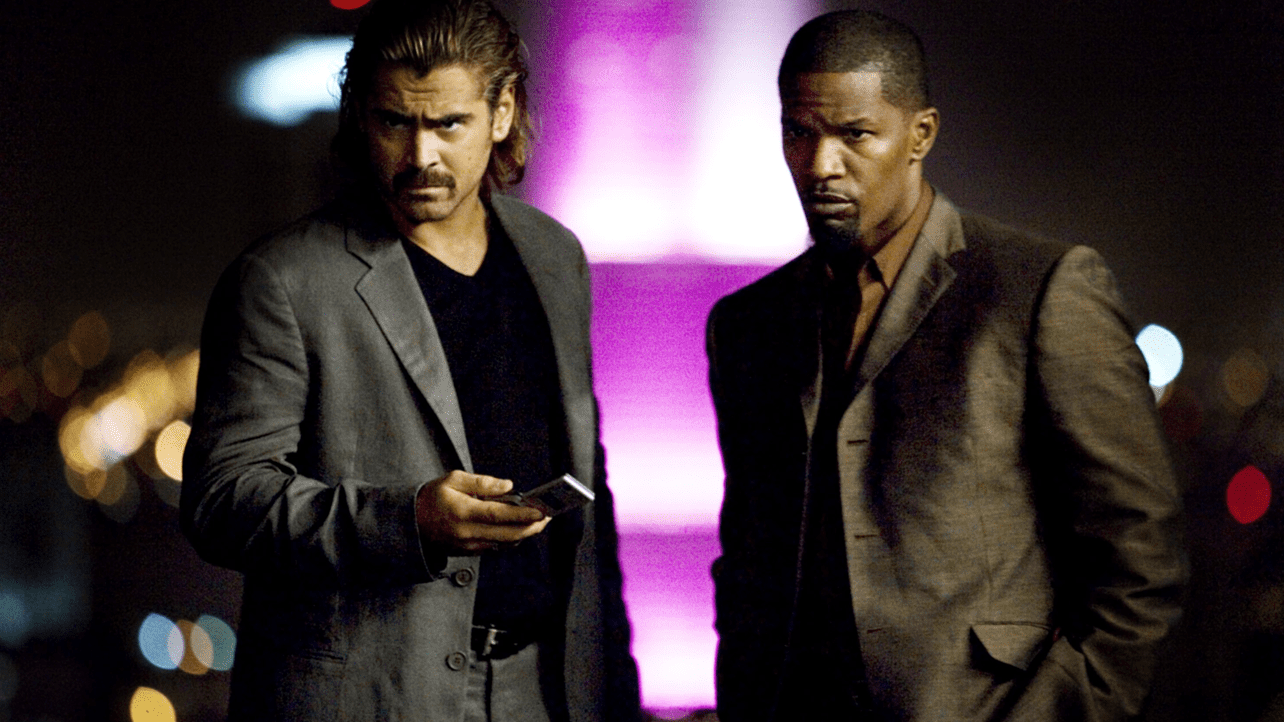 Colin Farrell y Jamie Foxx en una escena de miami vice