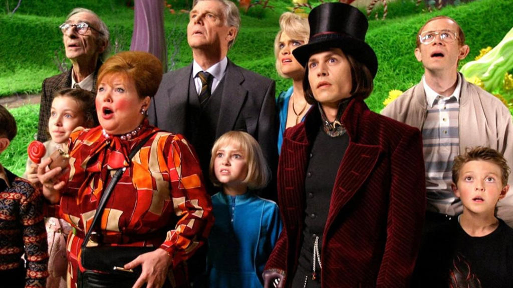 Johnny Deep como Willy Wonka