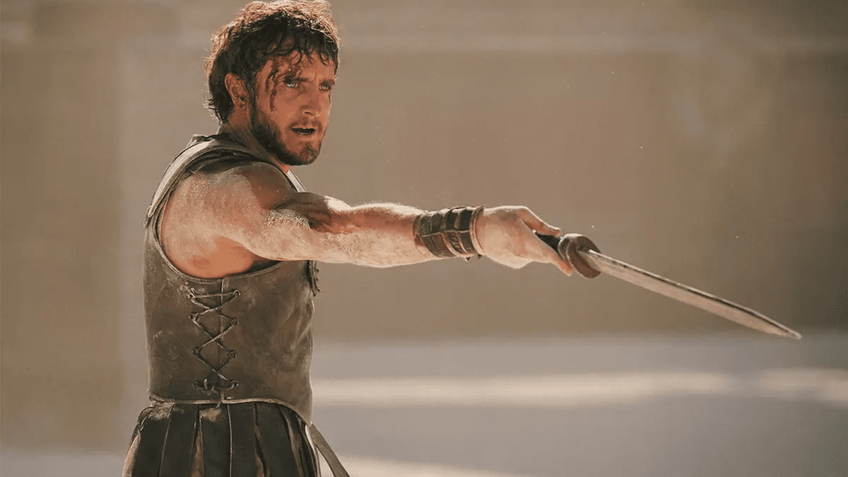 Paul Mescal en su papel de Gladiador II