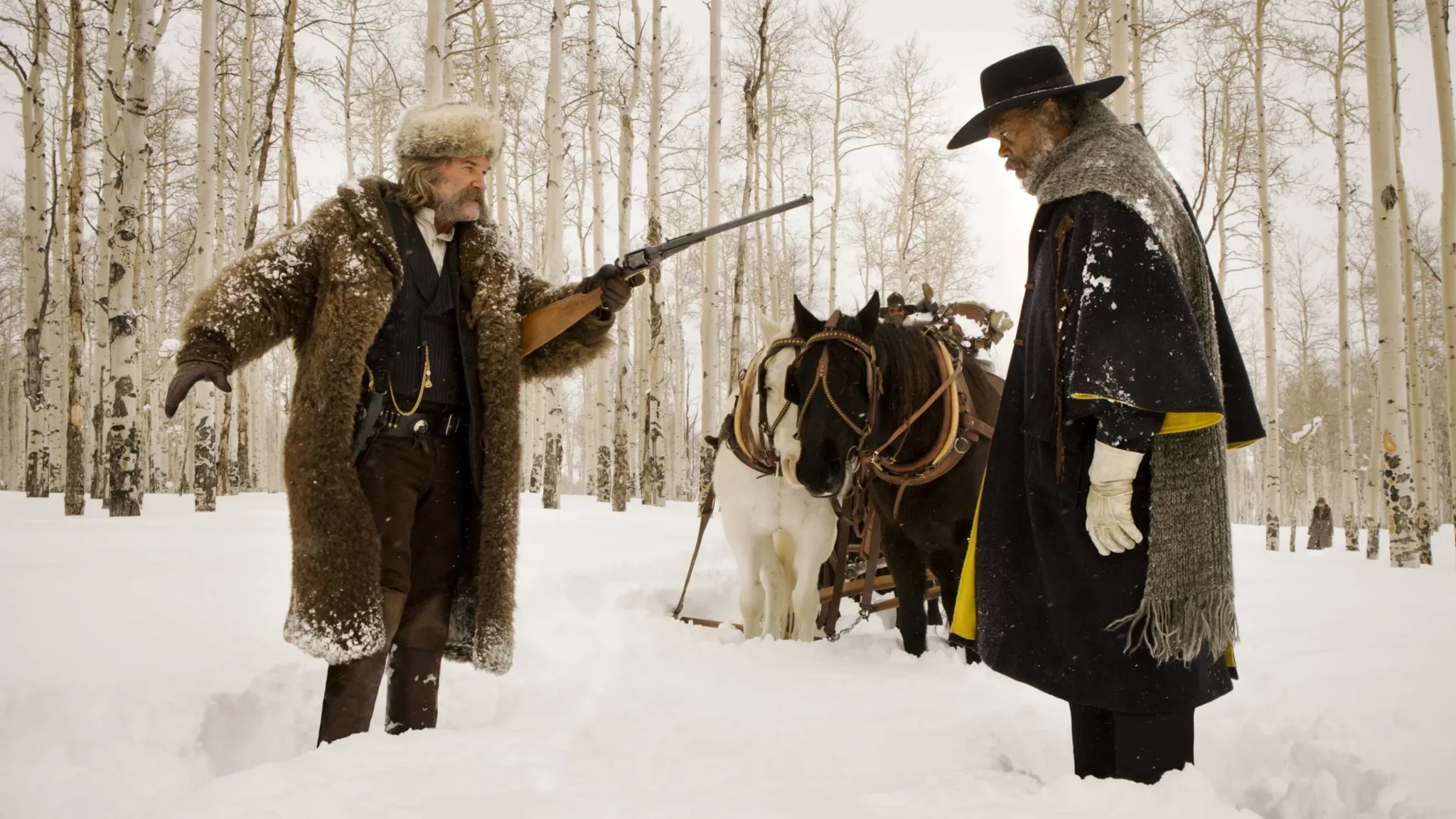 Samuel Jackson y Kurt Russell en The Hateful Eight 