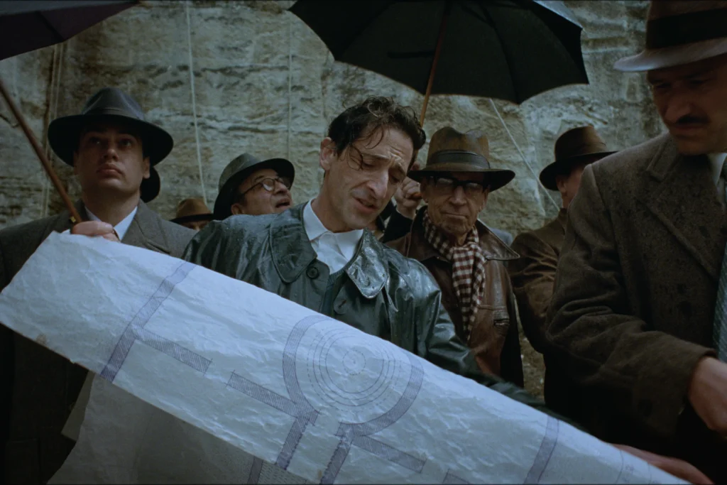 The brutalist escena con Adrien Brody