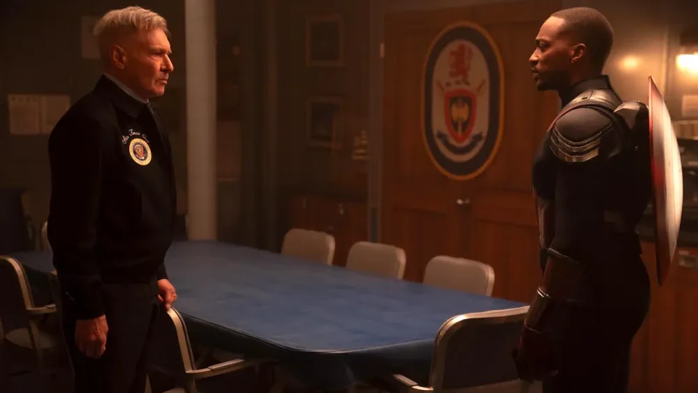 Harrison Ford y Anthony Mackie en Capitán América: Un nuevo mundo
