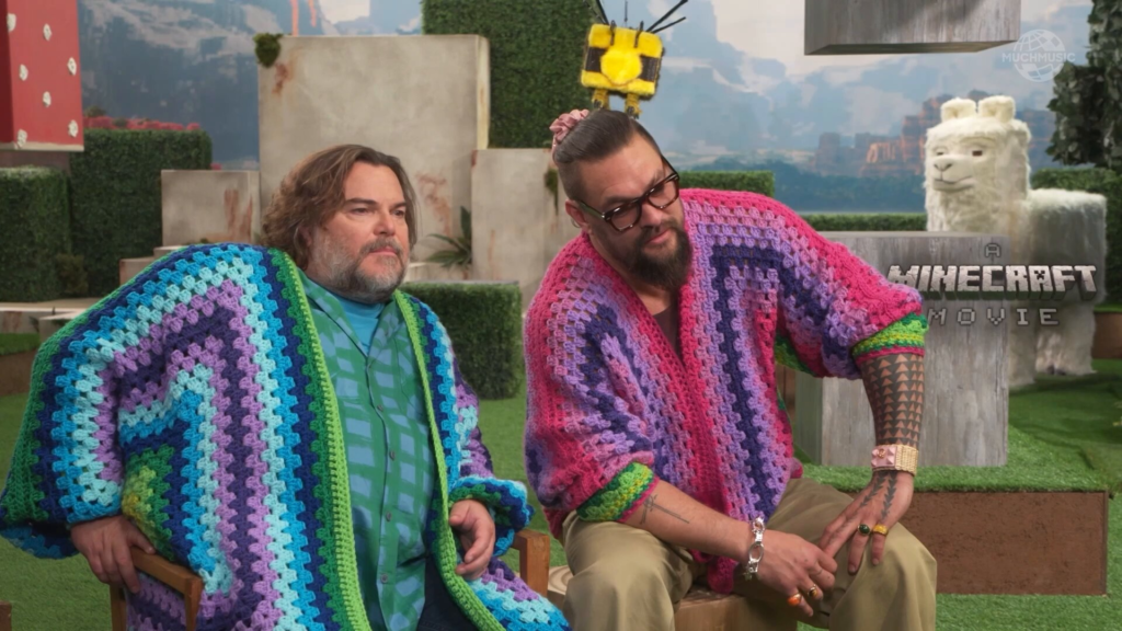Jack Black y Jason Momoa en el tour de prensa de la película
