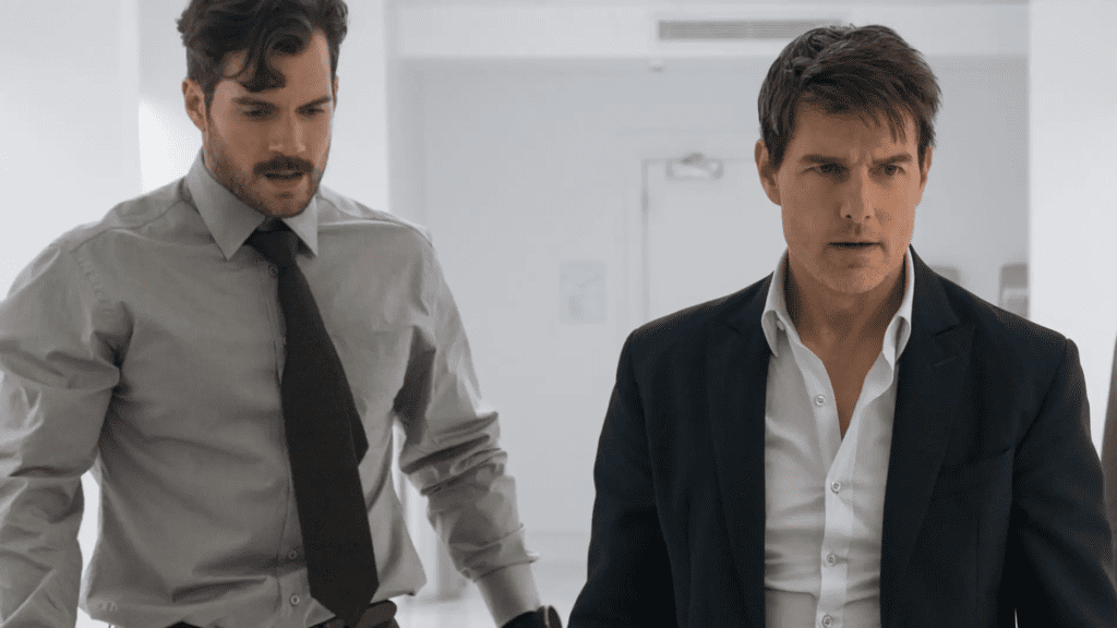 Pelea en el baño entre Ethan Hunt, August Walker y un agente encubierto en Misión Imposible: Repercusión