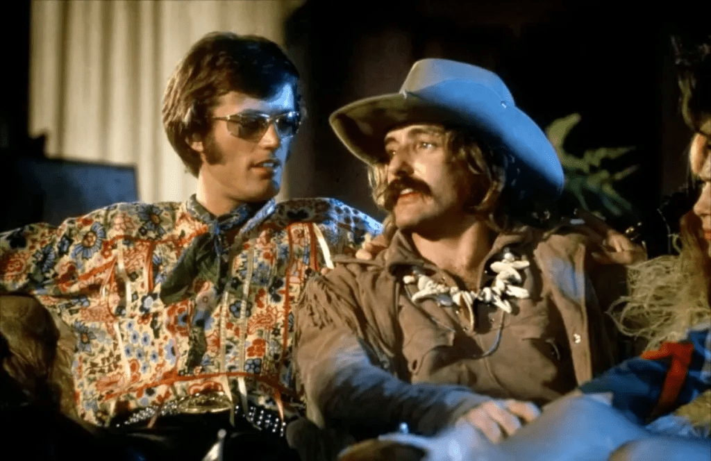 Dennis Hopper y Peter Fonda charlando en Easy Rider