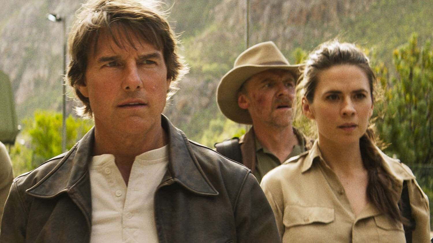 Tom Cruise, Simon Pegg y Hayley Atwell en Misión: Imposible - Sentencia Final