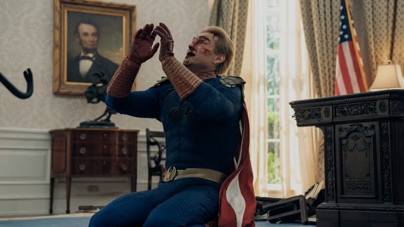 Homelander derrotado en el último episodio de la temporada.